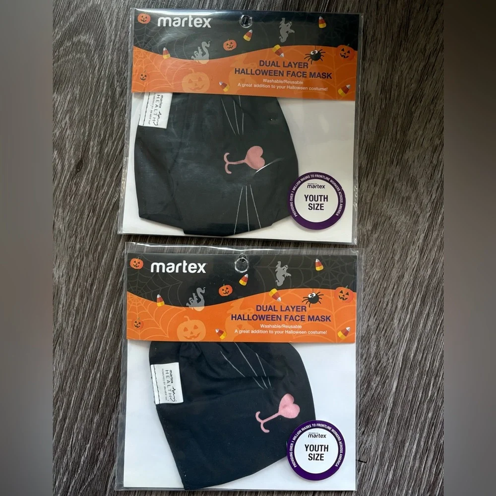 2pk Martex Halloween Face Mask Youth Size
